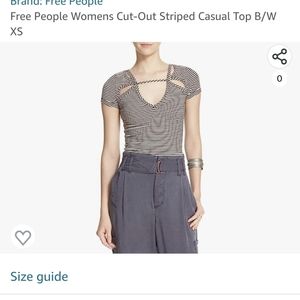 Free people stripes cutout tee